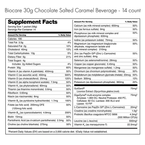 Biocare Chocolate Salted Caramel - 14 servings to 1 box