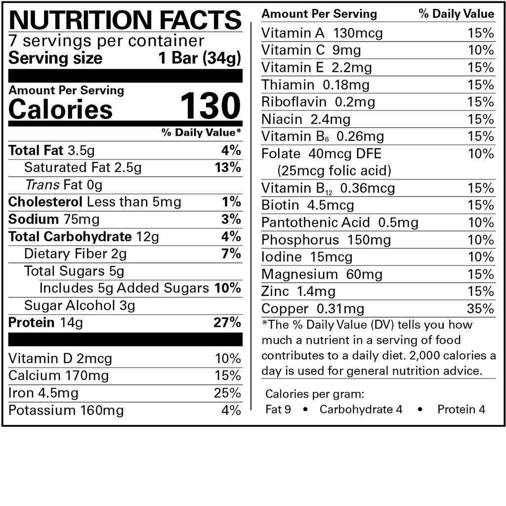 Chocolate Fudge Meal Replacement Bars - Advanced Formulation, 1 box has 7 bars
