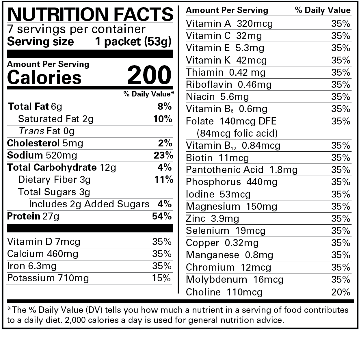 Hot Chocolate - Advanced Formulation, 1 box has 7 meal replacements