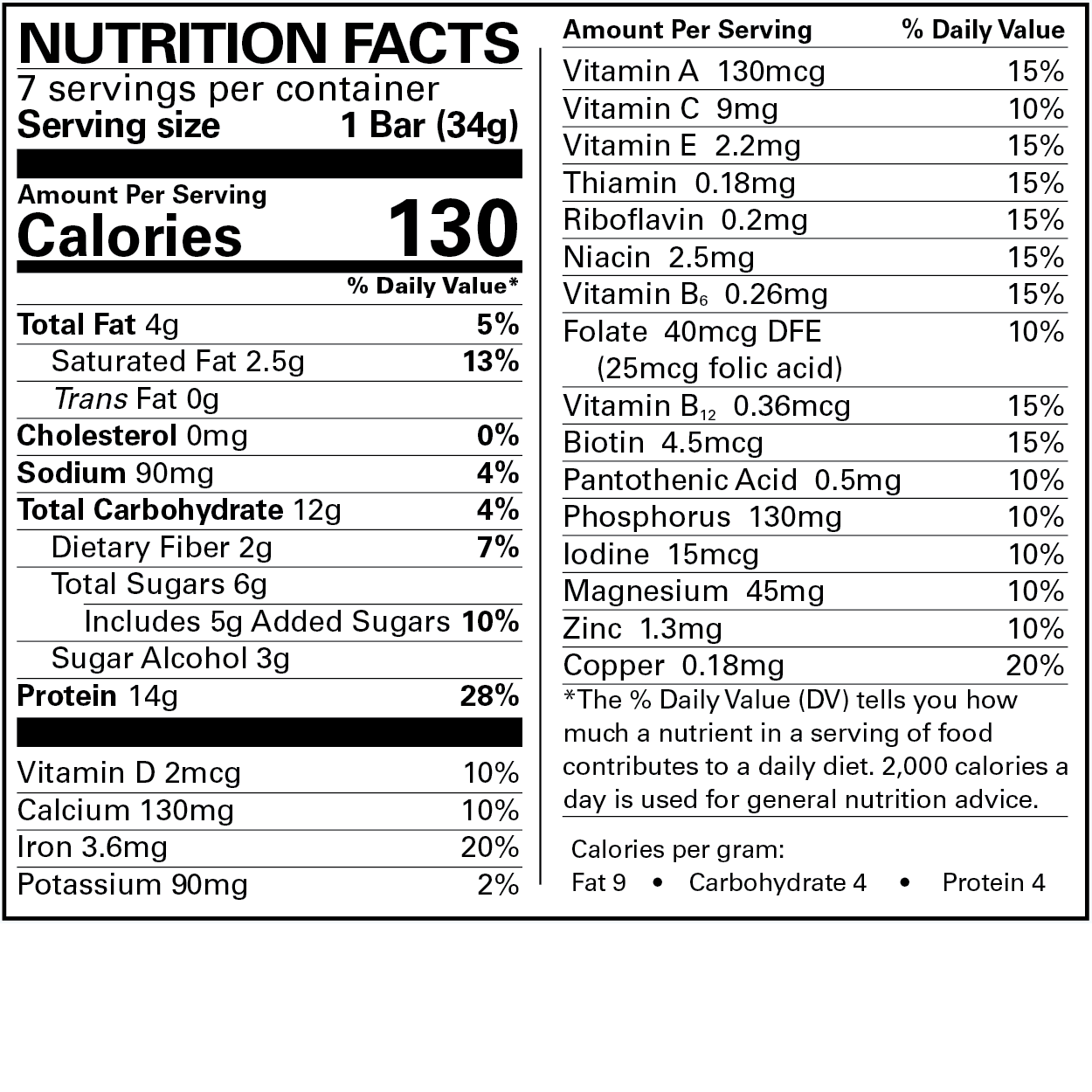 Peanut Butter Meal Replacement Bars - Advanced Formulation, 1 box has 7 bars