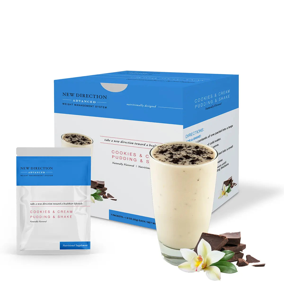 Cookies and Cream Pudding and Shake - Advanced Formulation, 1 box has 7 meal replacements
