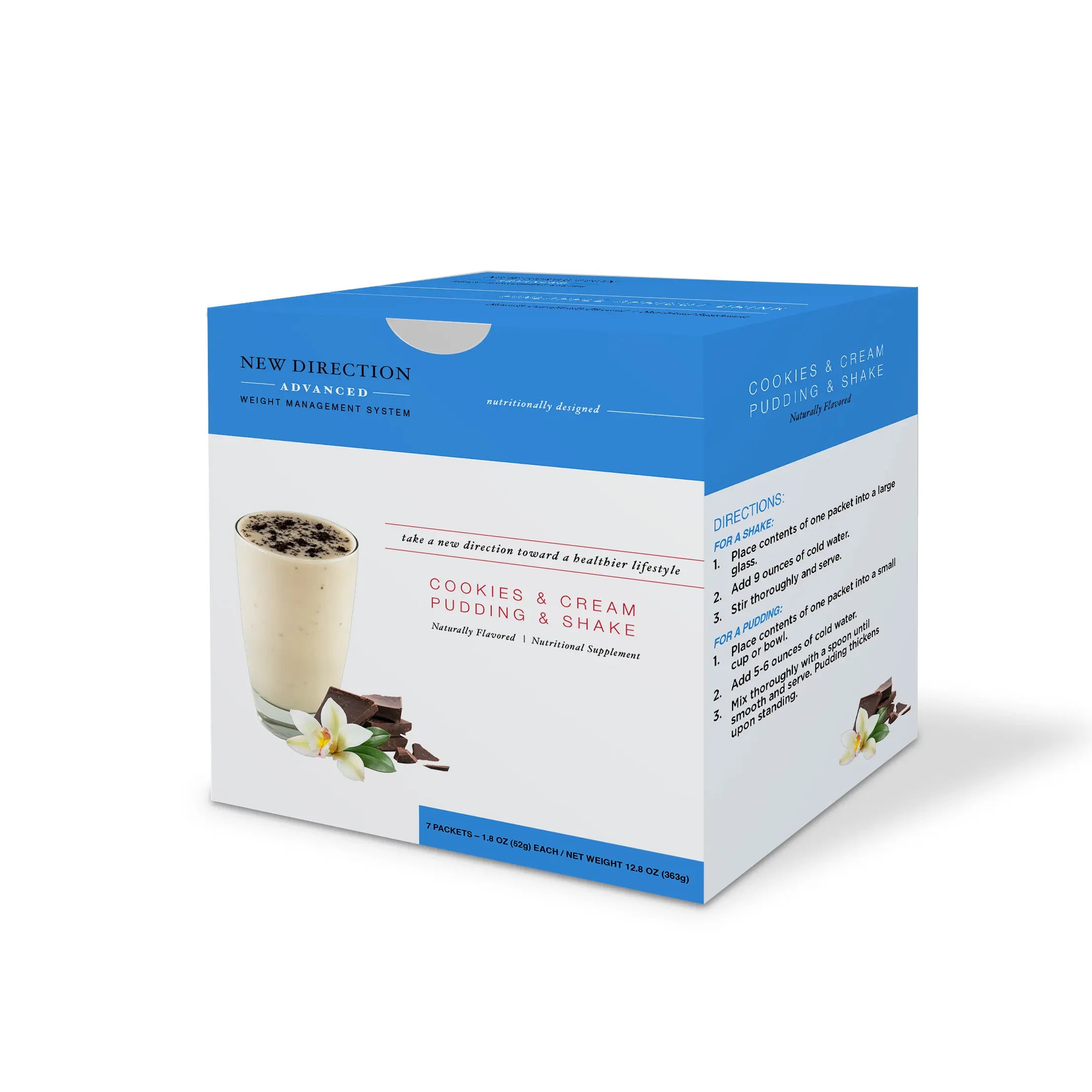 Cookies and Cream Pudding and Shake - Advanced Formulation, 1 box has 7 meal replacements