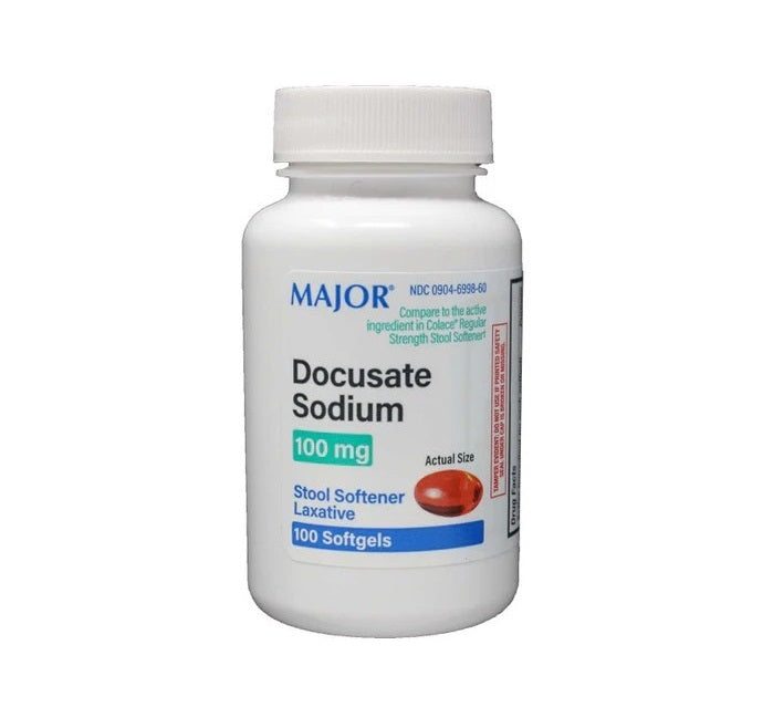 Docusate Sodium 100 mg - 100 softgels in each bottle